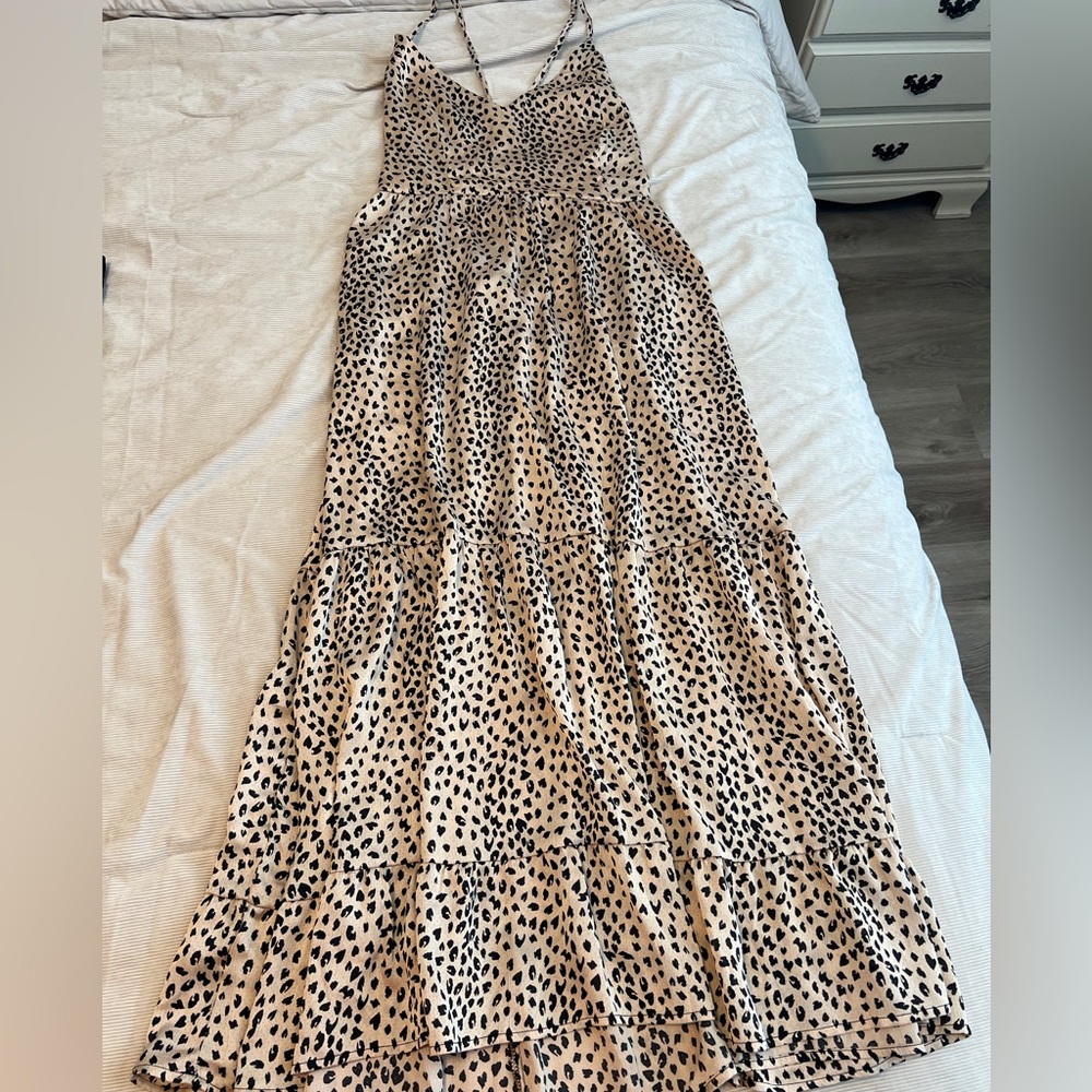 CUPSHE leopard print backless ruffled maxi dress sz XL - Picture 4 of 7